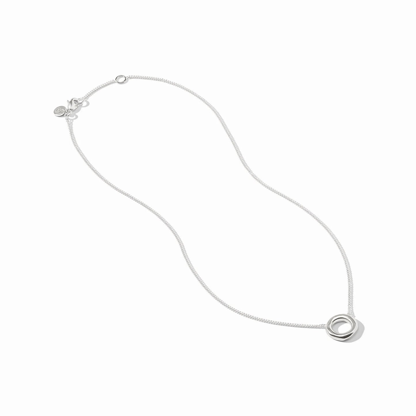 Julie Vos - Necklace - Wave Circle Delicate - Silver