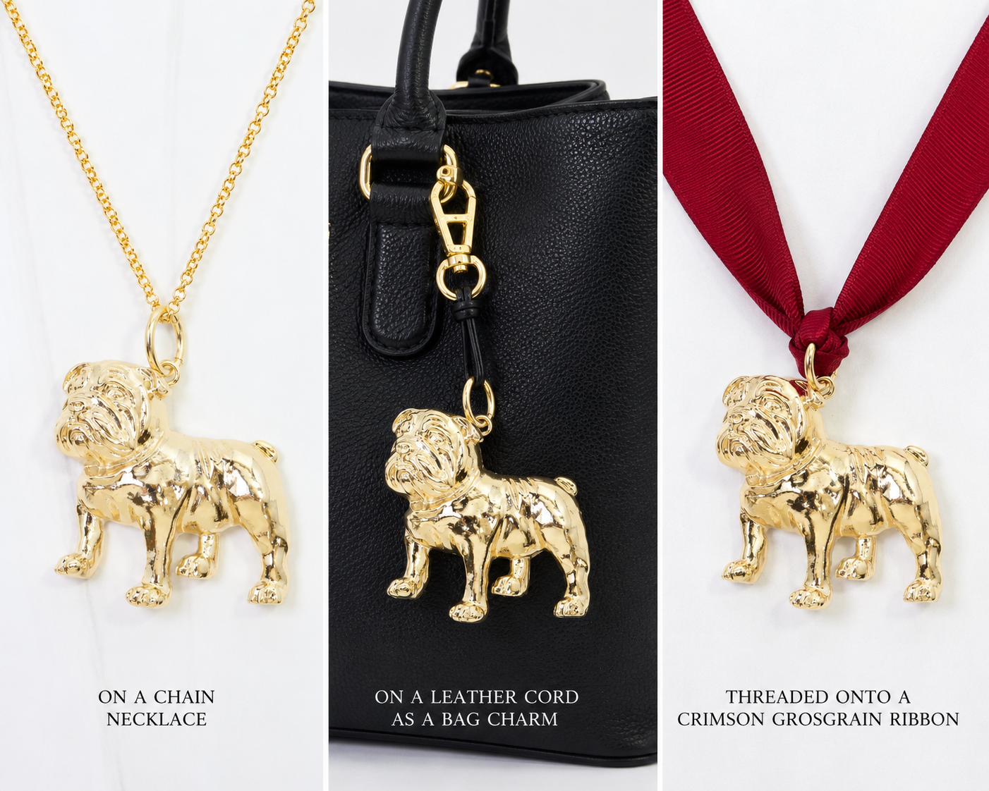 Caroline Hill - Chelsey Gold Charm - Standing Bulldog - Findlay Rowe Designs