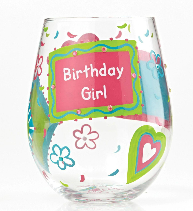 Stemless Glass Birthday Girl