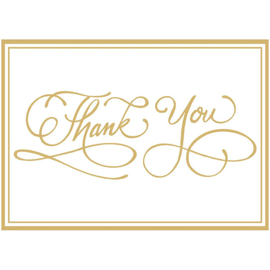 Caspari - Thank You Notes - Calligraphy Foil - Gold - Findlay Rowe Designs