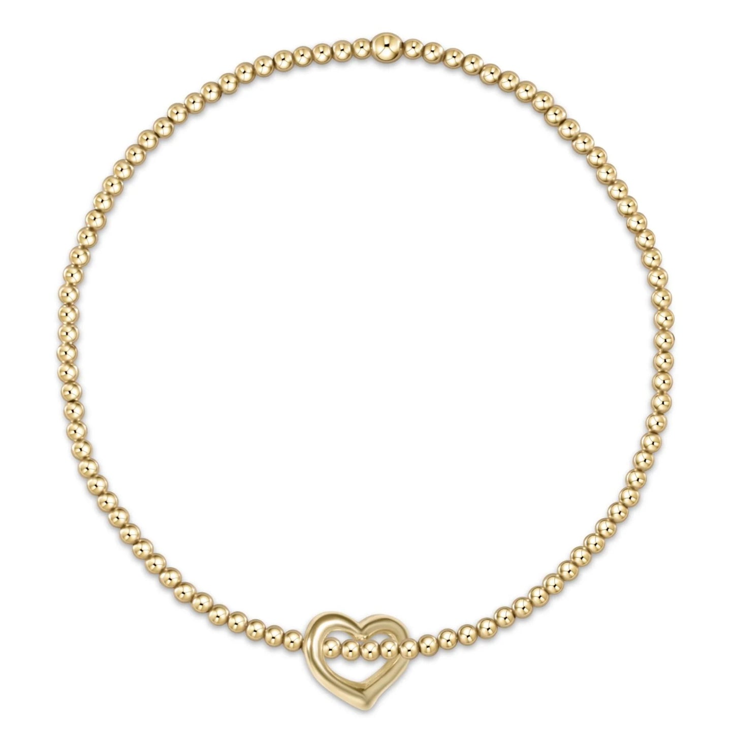Enewton - Classic Gold 2.5mm Bead Bracelet - Love Gold Charm - Findlay Rowe Designs