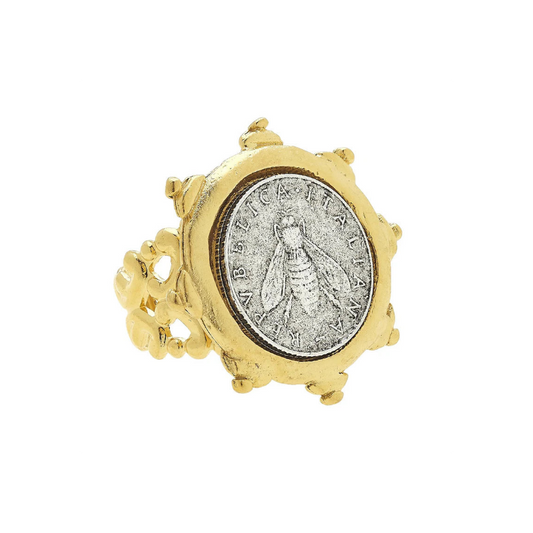 Susan Shaw - Ring - Florence Italian Bee Coin - Findlay Rowe Designs