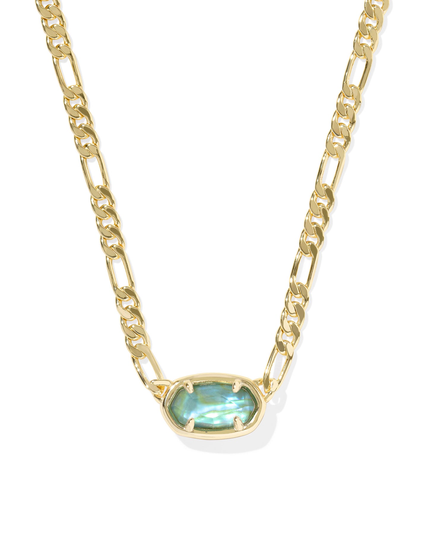 Kendra Scott - Necklace - Elisa Figaro Chain Short Pendant - Gold Deep Aqua Illusion - Findlay Rowe Designs