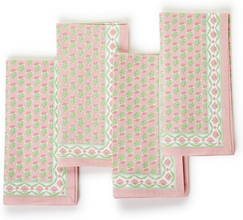 Cloth Napkins - Floral Block Print - Set 4 - Findlay Rowe Designs
