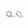 Julie Vos - Earrings - Wave Circle Stud - Silver