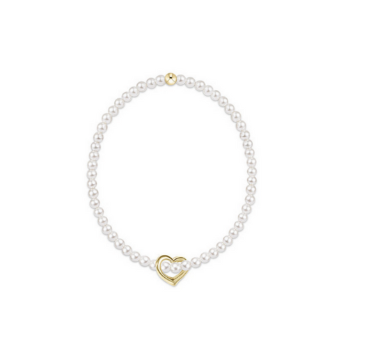 Enewton - Egirl - Classic Pearl 3mm Bracelet - Love Gold Charm - Findlay Rowe Designs