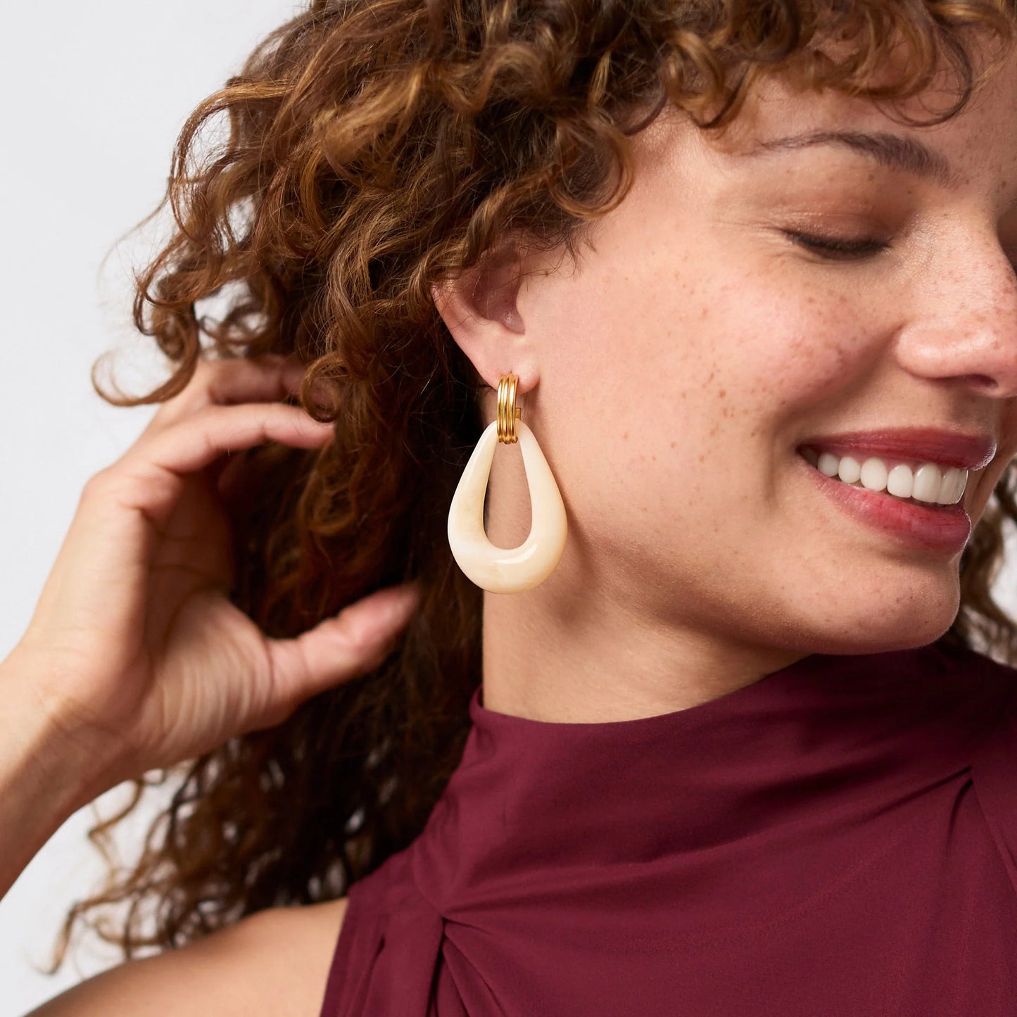 Julie Vos - Earring - Carnaby Doorknocker - Ivory - Findlay Rowe Designs
