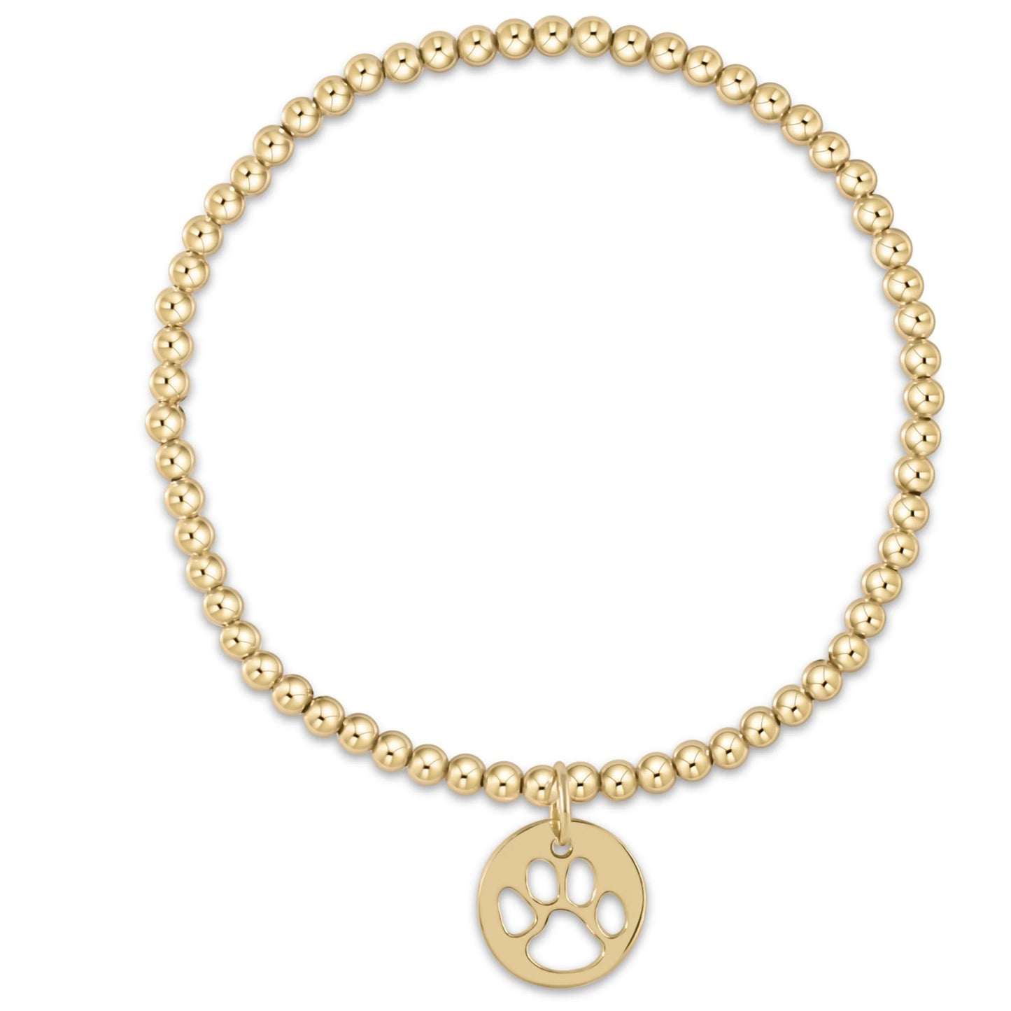 Enewton - Gold 3mm bead bracelet - paw print gold disc - Findlay Rowe Designs