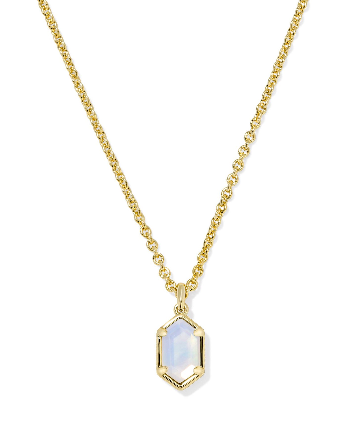 Kendra Scott - Necklace - Hallie Gold Short Pendant - Opalite Illusion