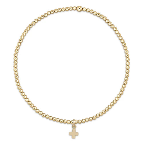Enewton - egirl classic gold 2mm bead bracelet - signature cross small gold charm - Findlay Rowe Designs
