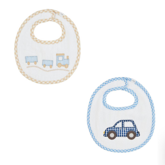 Mud PIe- CAR & TRAIN APPLIQUE BIBS