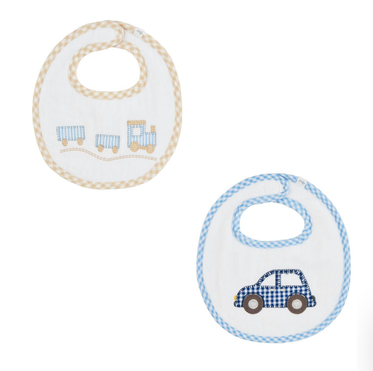 Mud Pie - Baby Bibs - Applique Car & Train - Findlay Rowe Designs