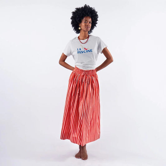 Ink & Alloy - Bottom - Keaton Stripe Skirt - Coral and Blush - Findlay Rowe Designs