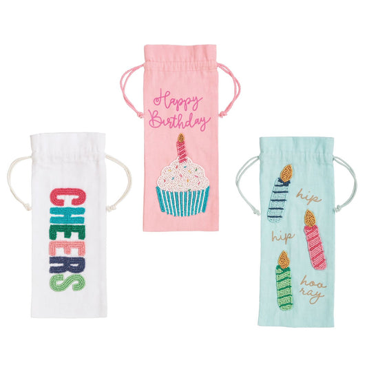Mud Pie - Beaded Wine Bags - Birthday - Findlay Rowe Designs