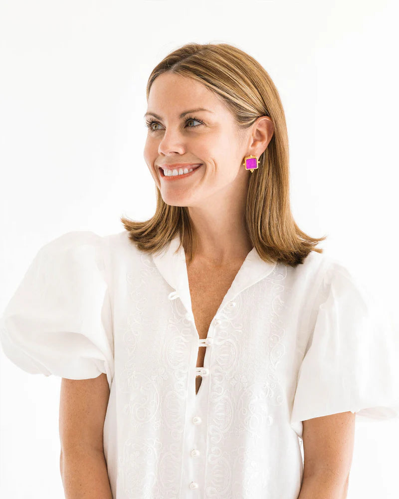 Susan Shaw - Earrings - Madeline Studs - Fuchsia - Findlay Rowe Designs