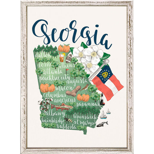 Framed Canvas - Georgia Map - Findlay Rowe Designs