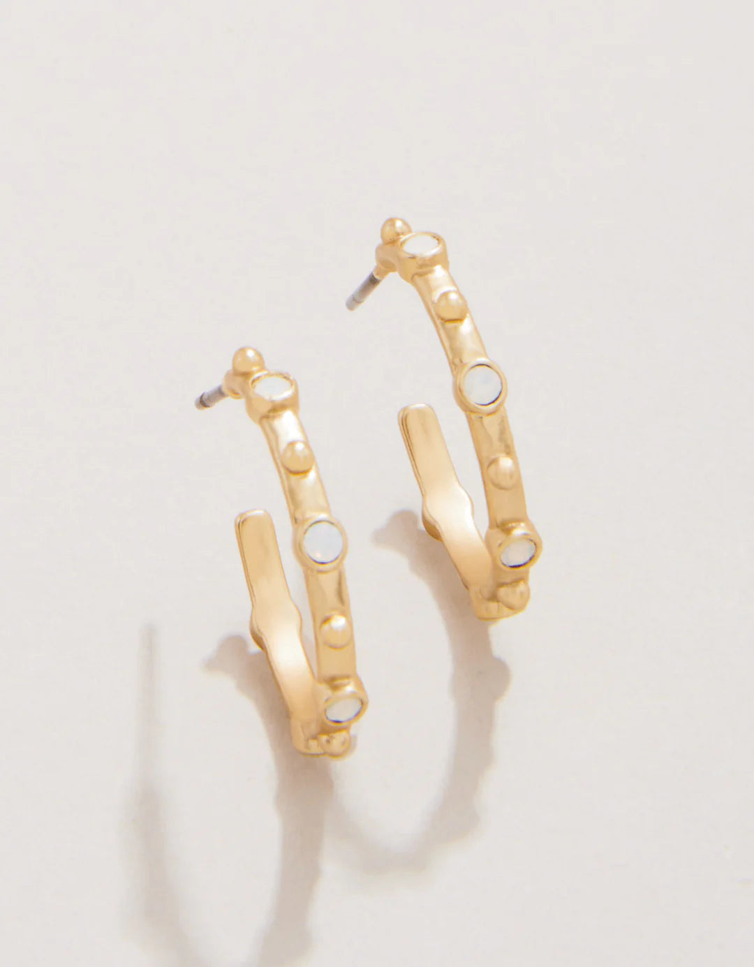 Spartina - Earrings - Bristol Hoop - 20mm White Opal - Findlay Rowe Designs