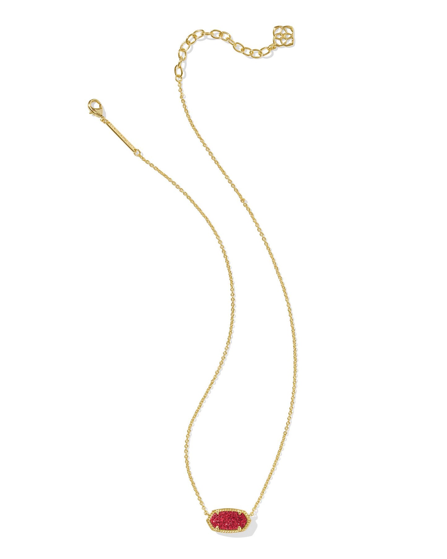 Kendra Scott - Necklace - Elisa Gold Short Pendant - Bright Red Drusy - Findlay Rowe Designs