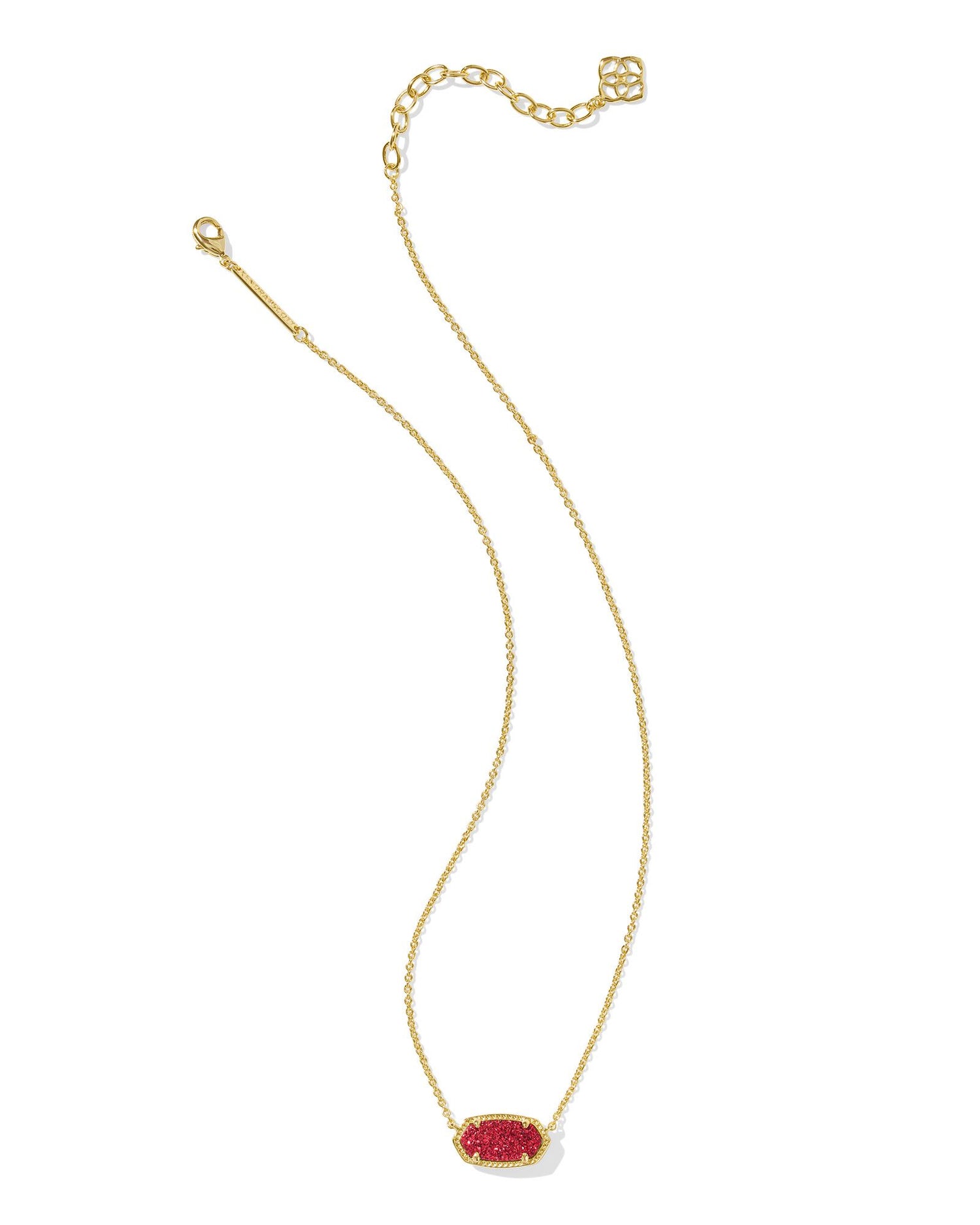 Kendra Scott - Necklace - Elisa Gold Short Pendant - Bright Red Drusy - Findlay Rowe Designs