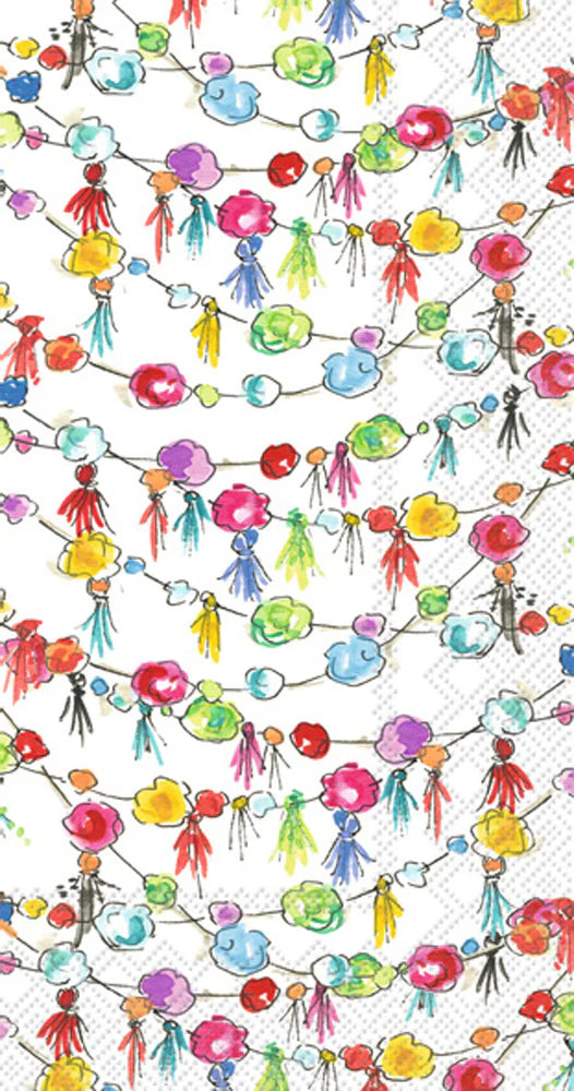Guest Towel Napkin - Fiesta Pom Poms - Findlay Rowe Designs