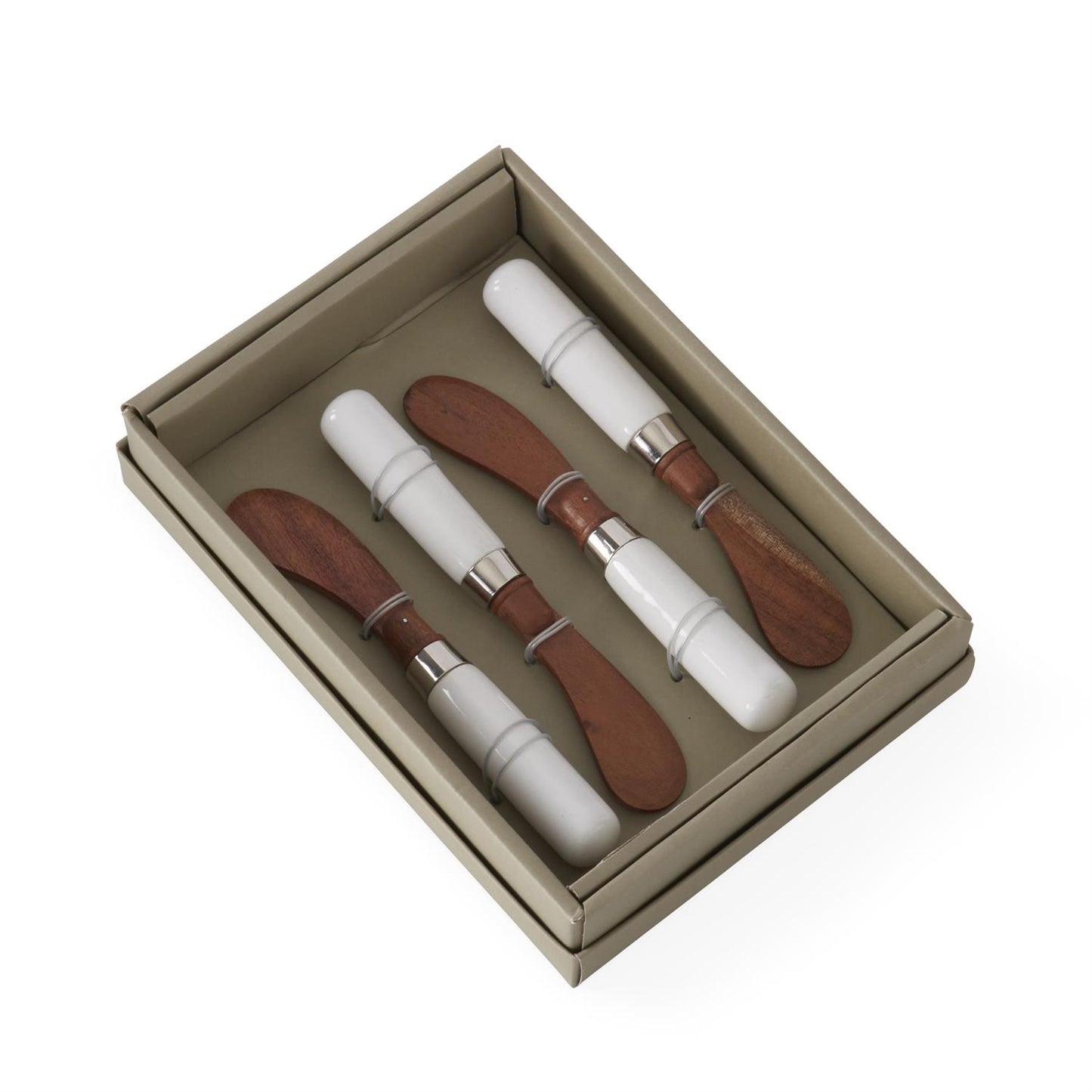 Wood Spreaders - White Enameled Handles - Findlay Rowe Designs