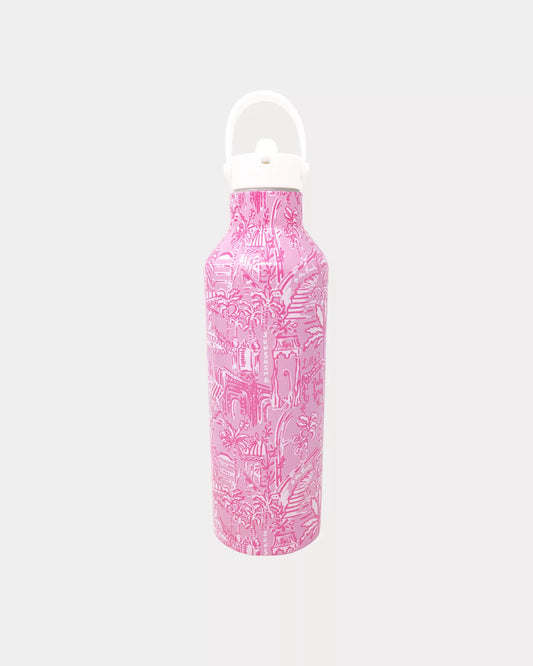 Lilly Pulitzer - Stainless Steel Water Bottle - Conch Shell Pink Palm Beach Playground - Findlay Rowe Designs
