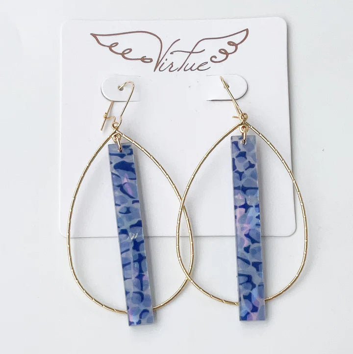 Virtue - Teardrop Hoop with Acrylic Bar - Findlay Rowe Designs