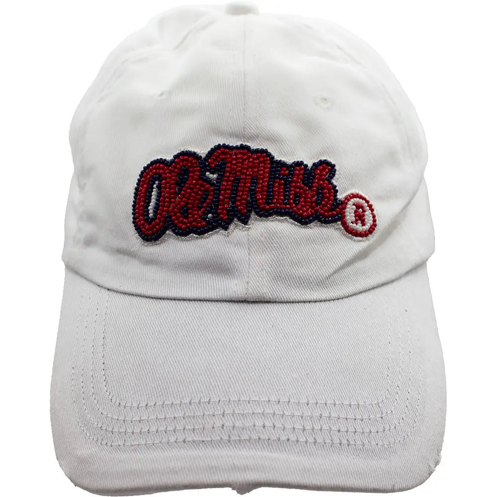 Beaded Cap - Adjustable - Ole Miss - Findlay Rowe Designs