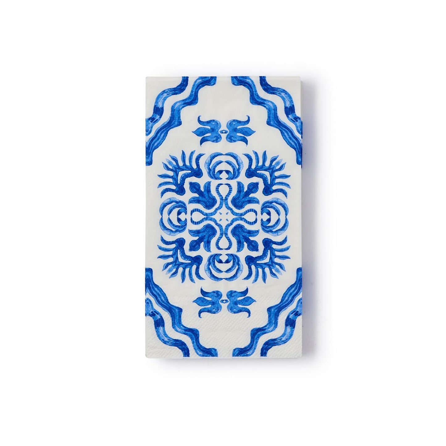 Guest Towel Napkins - Blue Tile Block Print - Findlay Rowe Designs