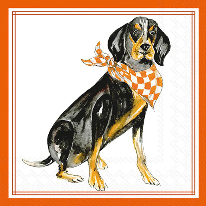 Napkin - Cocktail - Orange Coonhound Bandana