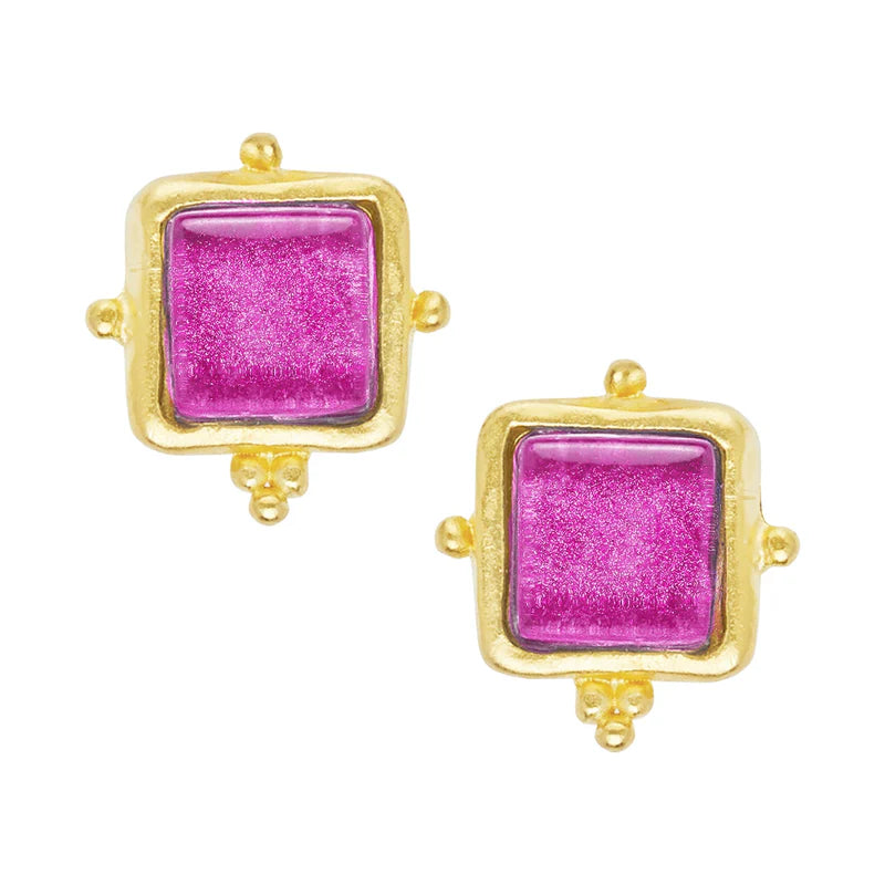 Susan Shaw - Earrings - Madeline Studs - Fuchsia - Findlay Rowe Designs