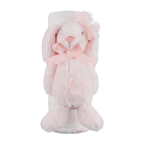 Mud Pie - Baby - Bow Swaddle Bunny Rattle Set - Findlay Rowe Designs