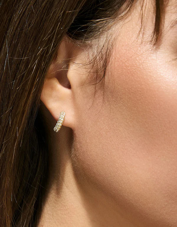 Spartina - Earrings - Shine On Pavé Hoop - 12mm - Findlay Rowe Designs