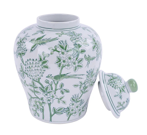 Ginger Jar - 10.75in - Green White - Findlay Rowe Designs
