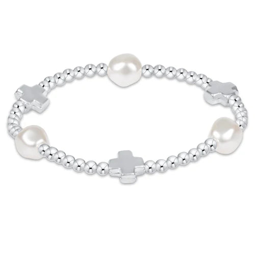Enewton - Signature Cross Admire Pearl Pattern 3mm Bead Bracelet - Sterling - Findlay Rowe Designs