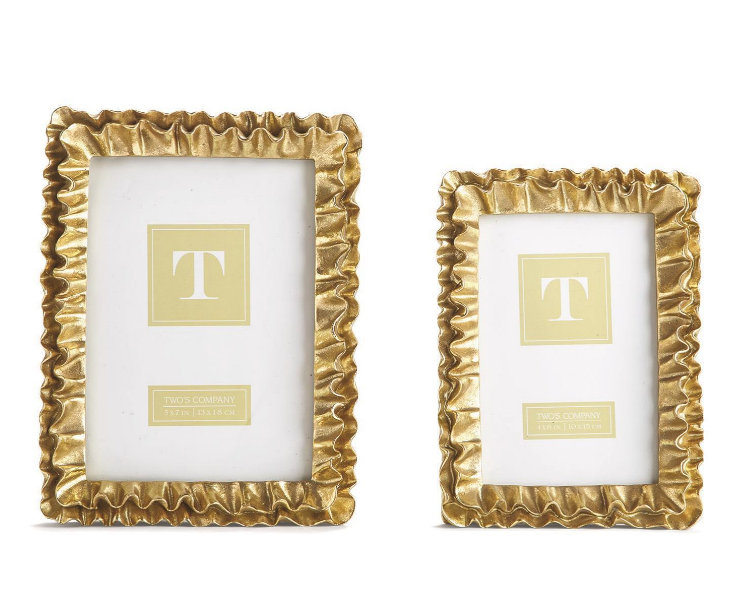 4x6 or 5x7 Frame - Gold Ruffles - Findlay Rowe Designs