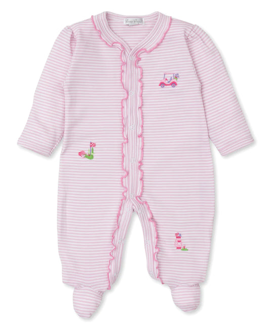 Kissy Kissy- Golf Club Pink Stripe Footie - Findlay Rowe Designs