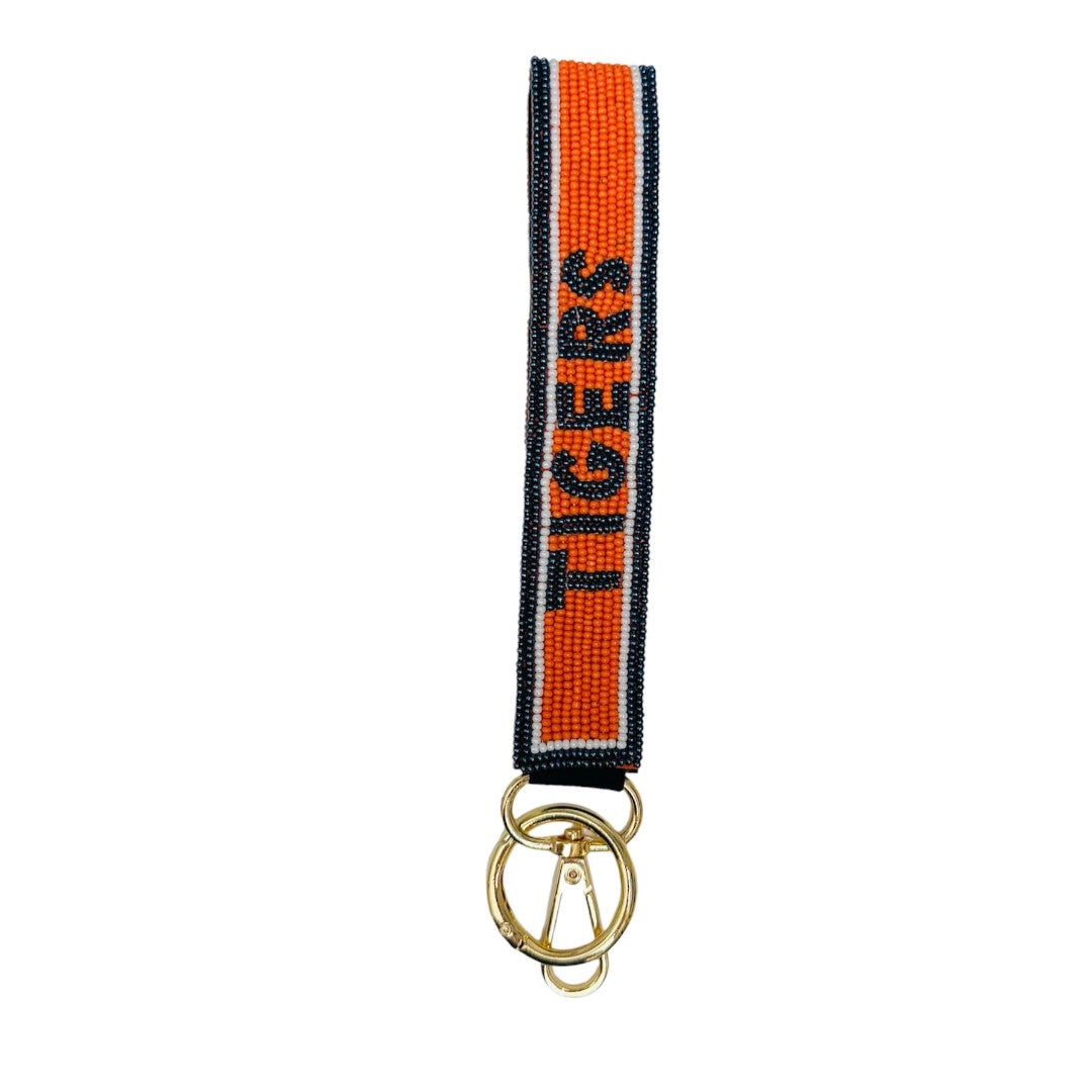 Beaded Tiger Wristlet Key Chain