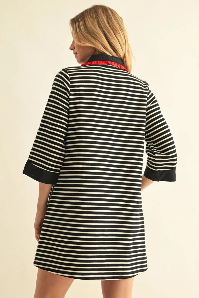 Jodifl - Dress - Collared Mini - Red and Black - Findlay Rowe Designs