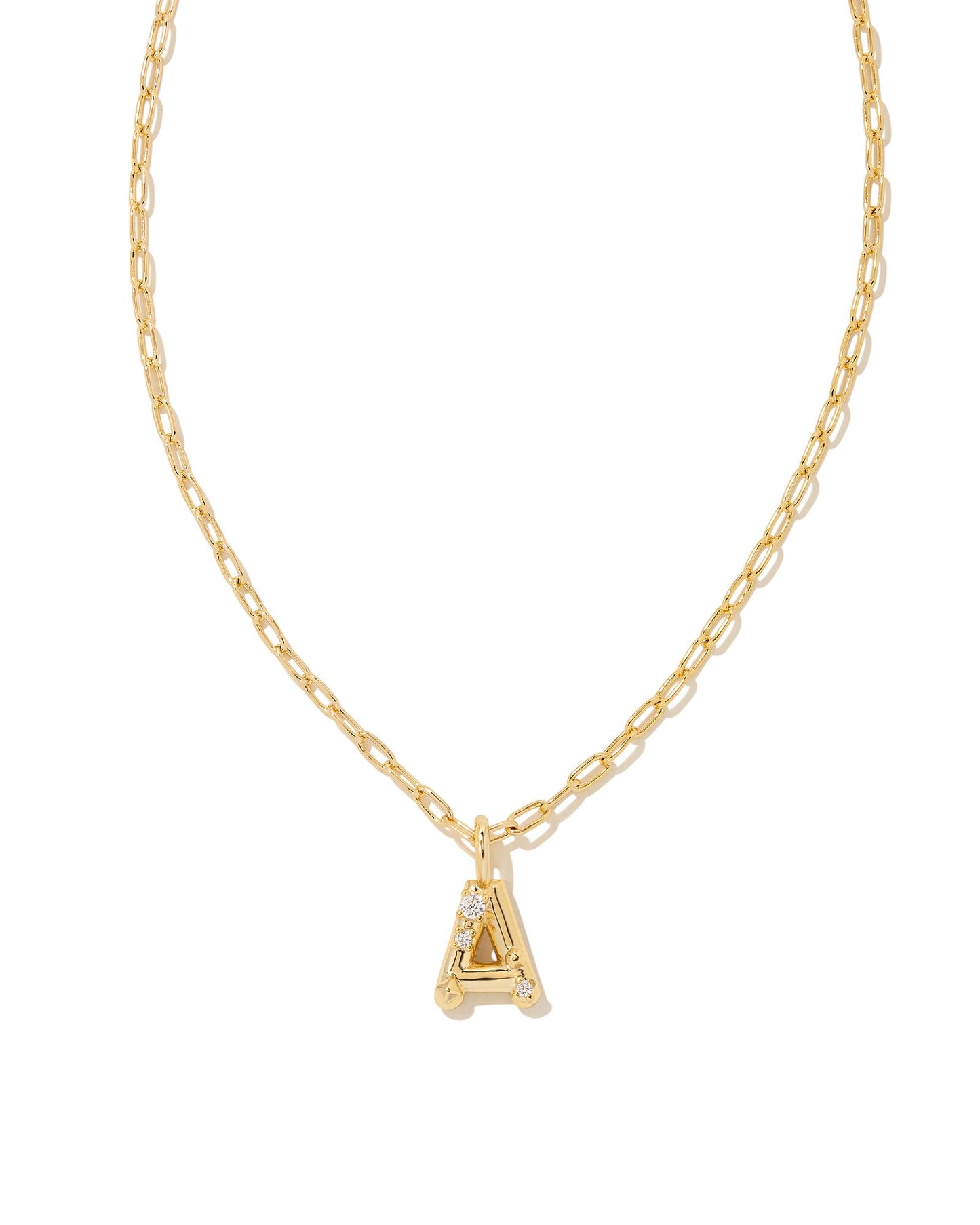 Kendra Scott - Necklace - Crystal Gold Short Pendant - Letter A - Findlay Rowe Designs