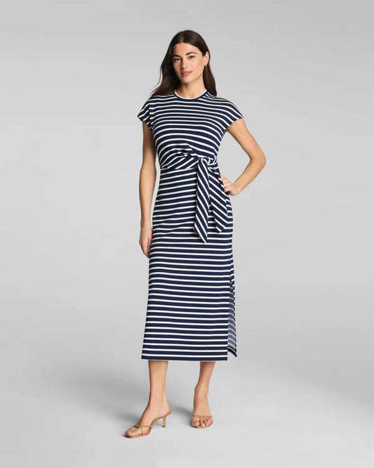 Spanx - Dress - Tie-Waist Maxi - Navy Stripe - Findlay Rowe Designs