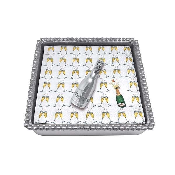 Mariposa - Beaded Napkin Box Set - Champagne Bottle - Findlay Rowe Designs