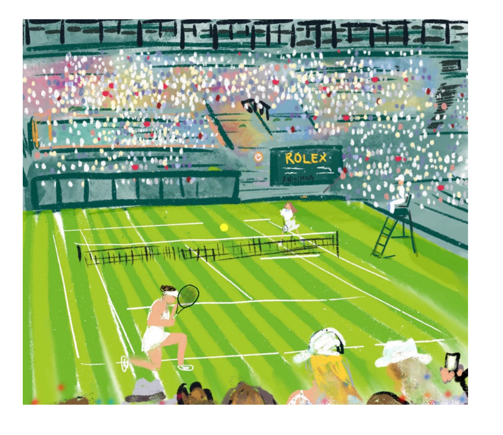 Rebecca Illustrated - Art Print - Wimbledon - 11x14 - Findlay Rowe Designs