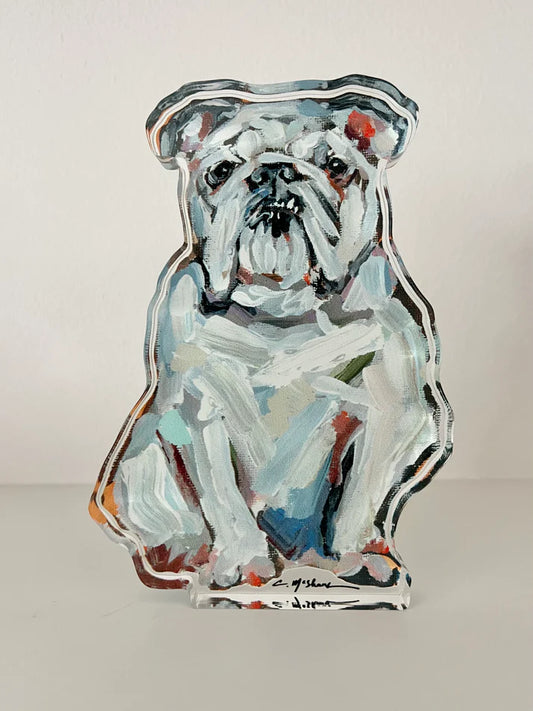 Chelsea McShane - Acrylic Block - English Bulldog - White - Findlay Rowe Designs