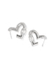 Kendra Scott - Earrings - Emery Heart Hoop Earrings White CZ - Silver
