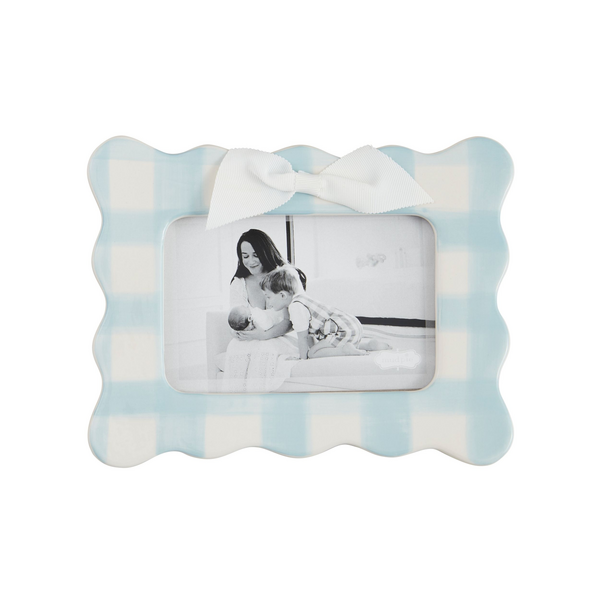 Mud Pie - Frame 4x6 Blue Scalloped Bow - Findlay Rowe Designs