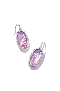 Clearance - Kendra Scott  - Earring - Framed Elle Drop - Rhodium Lavender Opalite Illusion - Findlay Rowe Designs