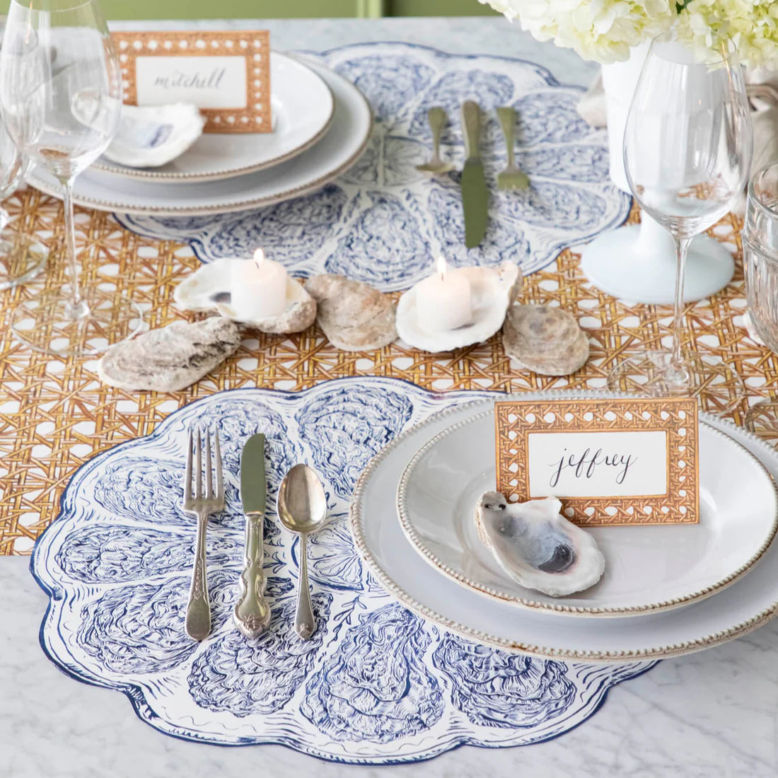 Hester and Cook - Placemat - Die-cut Blue Oyster Plate - Findlay Rowe Designs