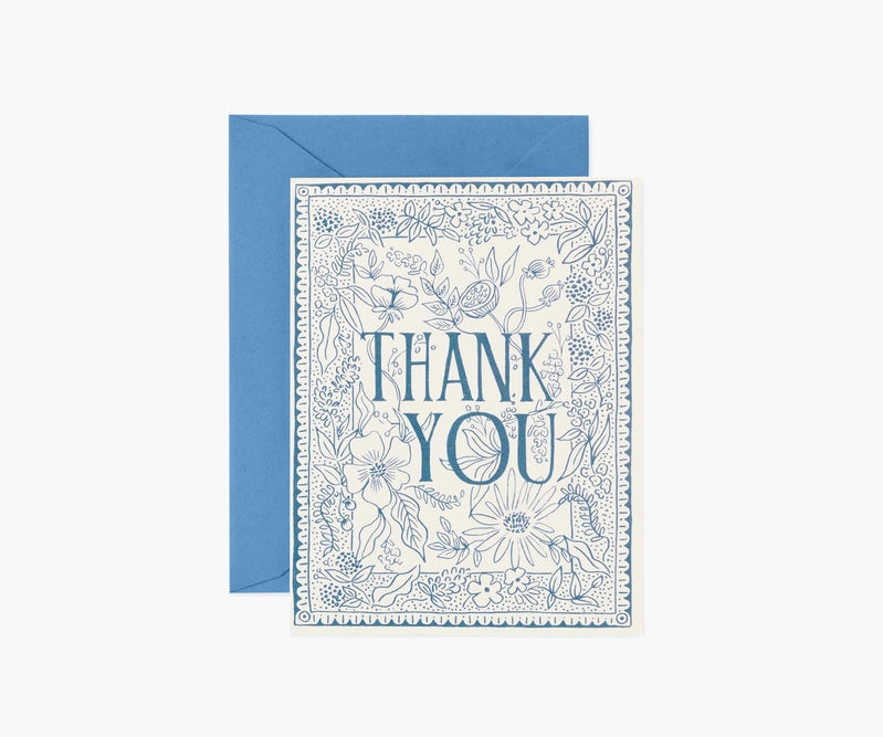 Rifle Paper Co - Greeting Card - Delft Thank you Card - Findlay Rowe Designs