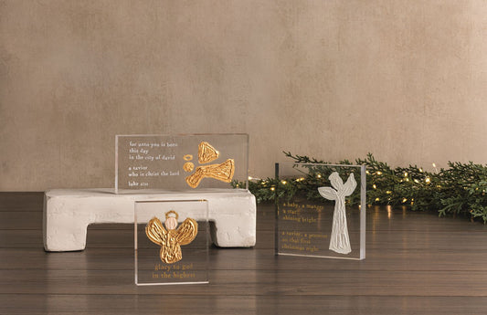 Mud Pie - Christmas Acrylic Angel Scripture Plaques